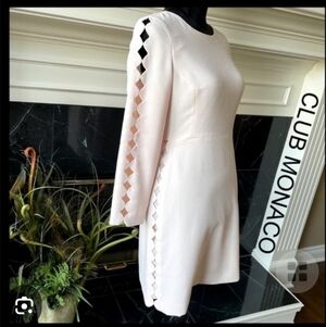 Club Monaco Blush Pink Cutout Sleeve Fit Flare Dress Small